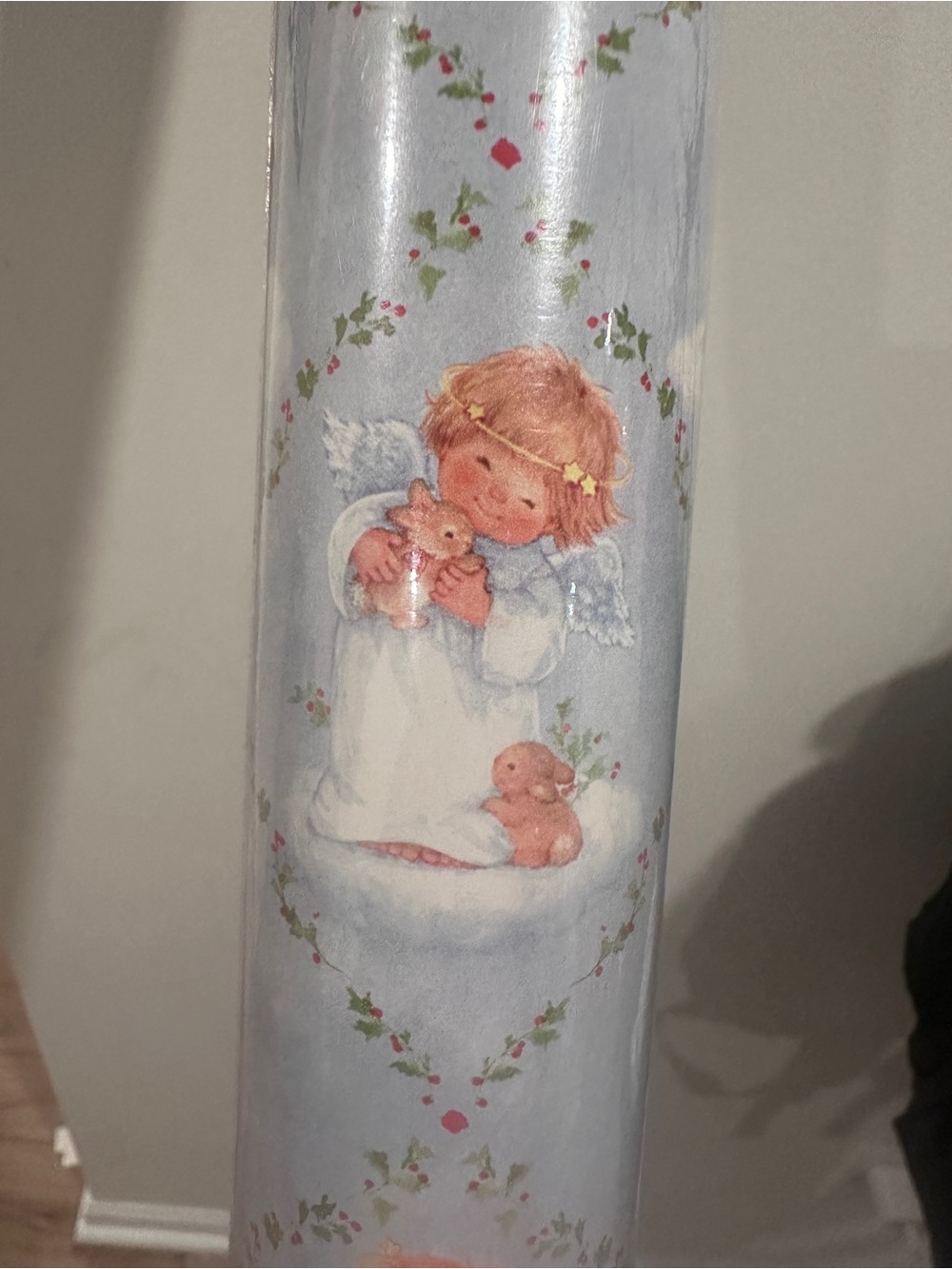 Vintage Hallmark Color Studio Angel Animal Spiritual Wrapping Paper Roll